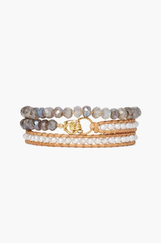 Chan Luu Bracelets Women Mano Triple Wrap Bracelet White Pearl Mix