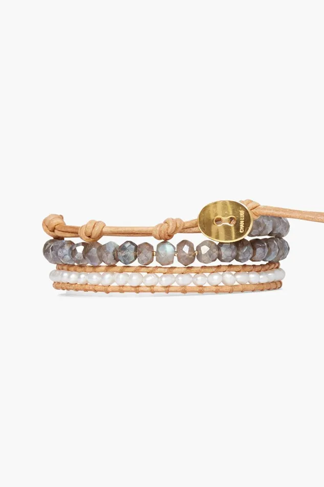 Chan Luu Bracelets Women Mano Triple Wrap Bracelet White Pearl Mix