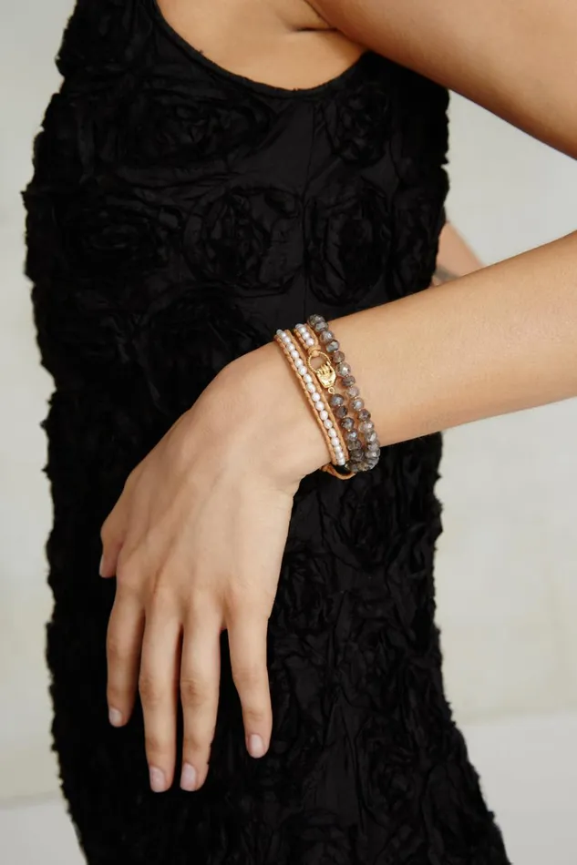 Chan Luu Bracelets Women Mano Triple Wrap Bracelet White Pearl Mix