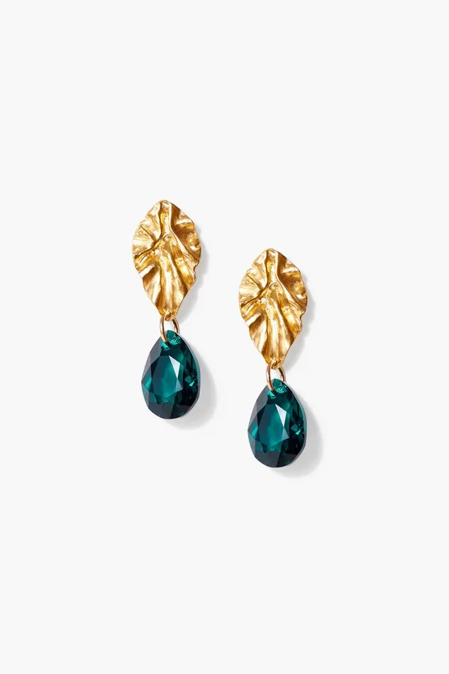 Chan Luu Earrings Women Emerald And Gold Masquerade Earrings