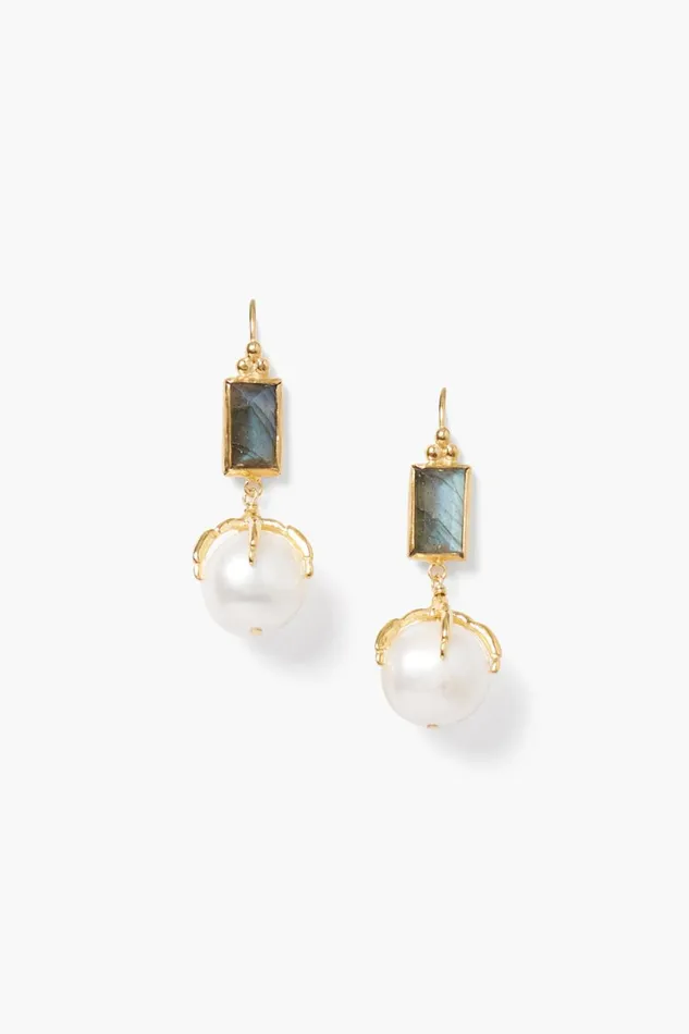 Chan Luu Earrings Women Lark Earrings White Pearl Mix
