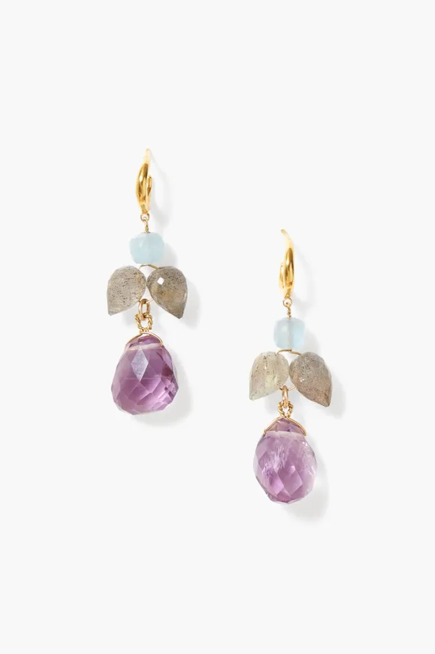 Chan Luu Earrings Women Ophelia Drop Earrings Amethyst Mix