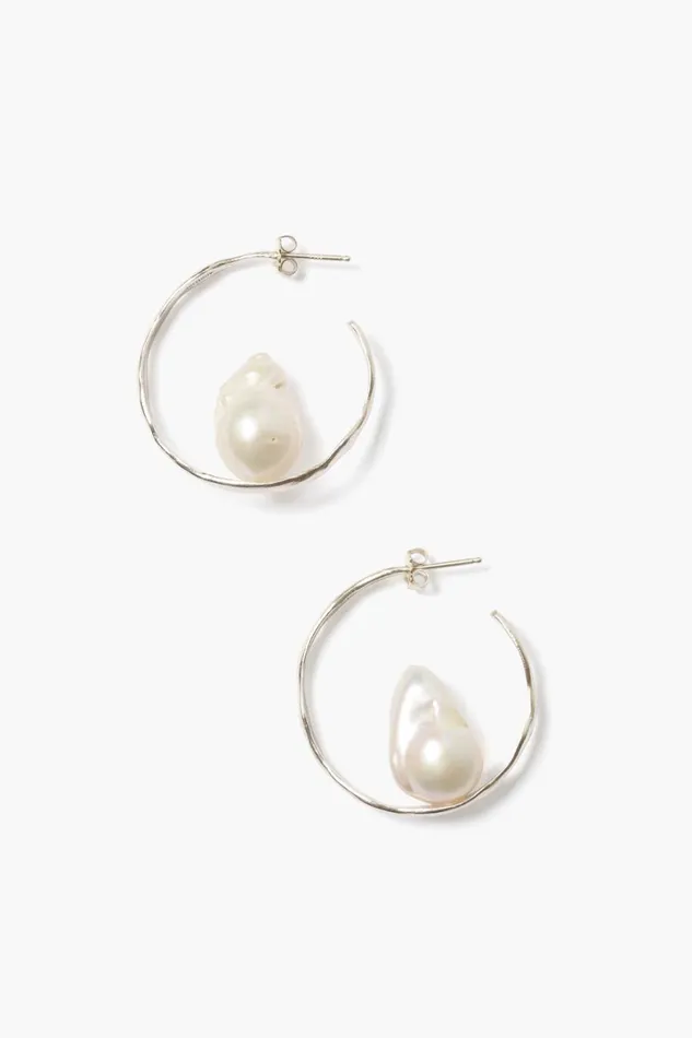 Chan Luu Earrings Women Selene Hoop Earrings Silver