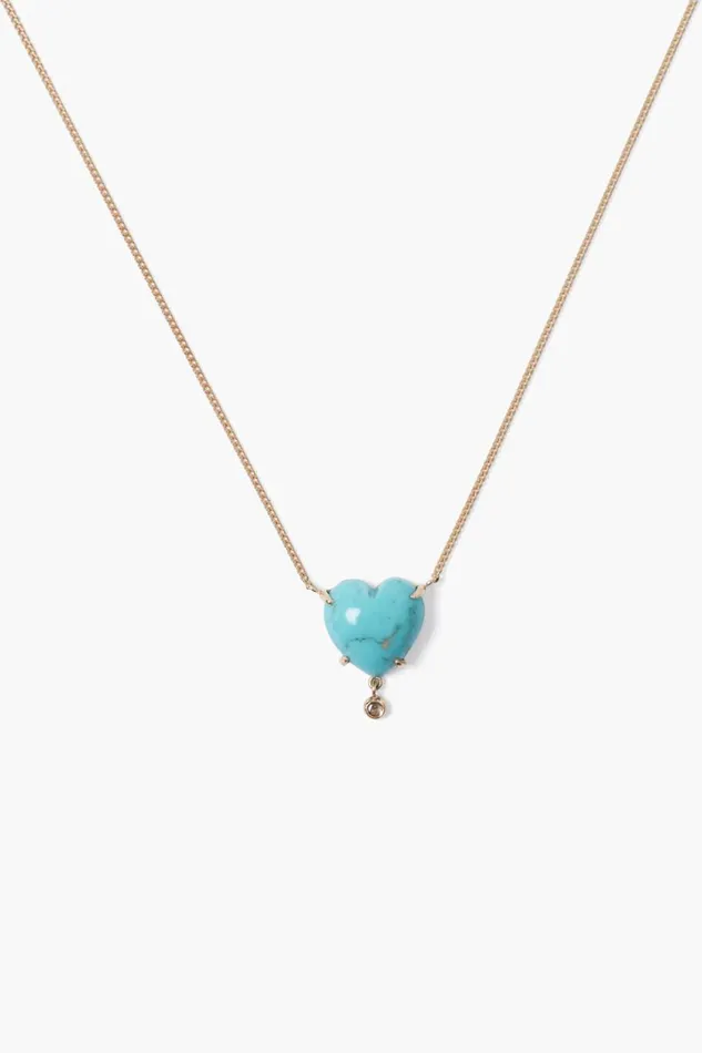 Chan Luu Necklaces Women 14k Heart Necklace Turquoise