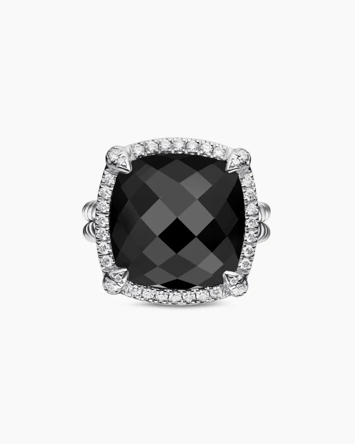 Chatelaine Pav Bezel Ring In Sterling Silver 14mm Women David Yurman Statement Chatelaine Pav Bezel Ring In Sterling Silver 14mm Women David Yurman Statement