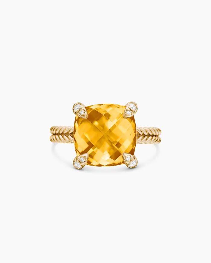 Chatelaine Ring In 18K Yellow Gold With Diamonds 11mm Women David Yurman Statement Chatelaine Ring In 18K Yellow Gold With Diamonds 11mm Women David Yurman Statement