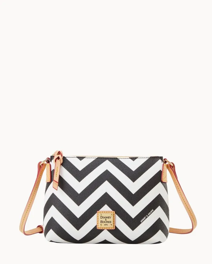 Chevron Crossbody Pouchette Black Women Dooney and Bourke Crossbodies
