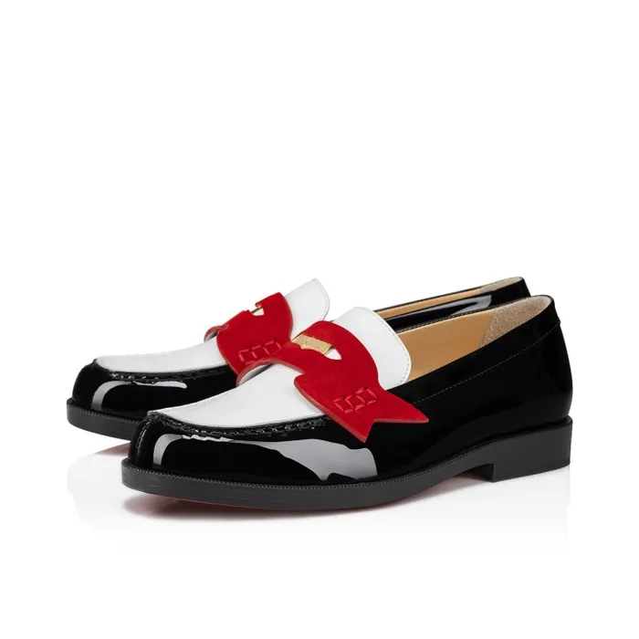 Christian Louboutin Boots and Loafers Kids Mini Penny Loafers 8211 Patent Calf Leather And Veau Velours 8211 Multicolor Christian Louboutin Boots and Loafers Kids Mini Penny Loafers 8211 Patent Calf Leather And Veau Velours 8211 Multicolor