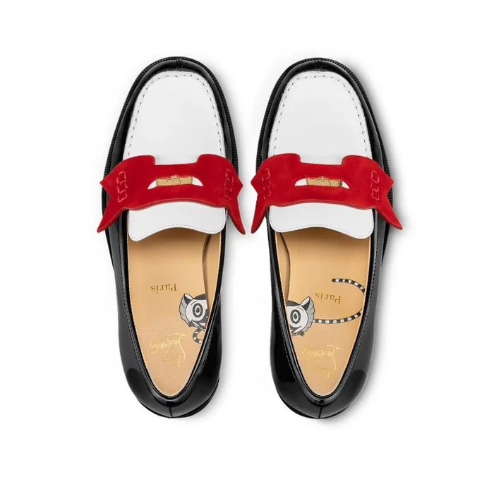 Christian Louboutin Boots and Loafers Kids Mini Penny Loafers 8211 Patent Calf Leather And Veau Velours 8211 Multicolor