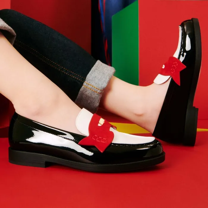 Christian Louboutin Boots and Loafers Kids Mini Penny Loafers 8211 Patent Calf Leather And Veau Velours 8211 Multicolor