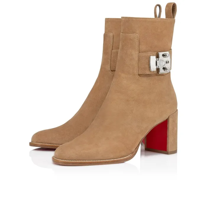 Christian Louboutin Boots Women Booty Lock 70 Mm Low Boots 8211 Veau Velours 8211 Lionne