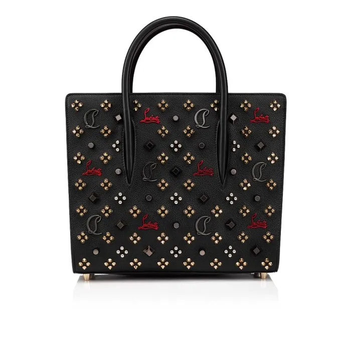 Christian Louboutin Crossbody Bags Women Paloma Medium Top Handle Bag 8211 Calf Leather And Gold Spikes Loubinthesky 8211 Black