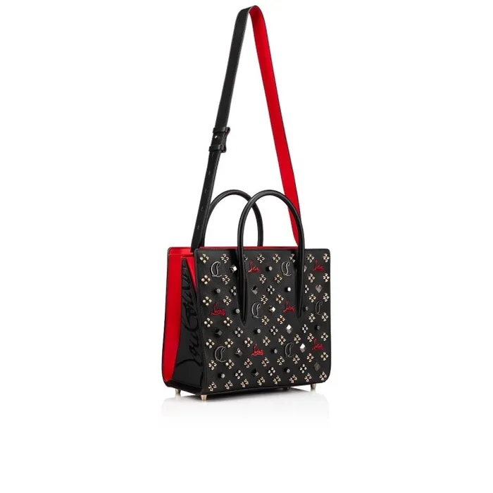 Christian Louboutin Crossbody Bags Women Paloma Medium Top Handle Bag 8211 Calf Leather And Gold Spikes Loubinthesky 8211 Black