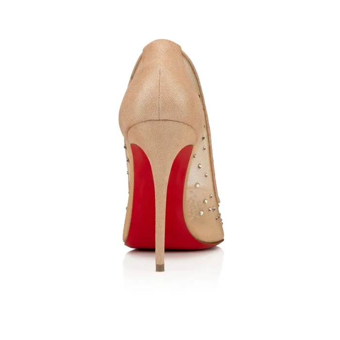 Christian Louboutin Pumps Women Follies Strass 100 Mm Pumps 8211 Net Suede Calf And Strass 8211 Light Silk