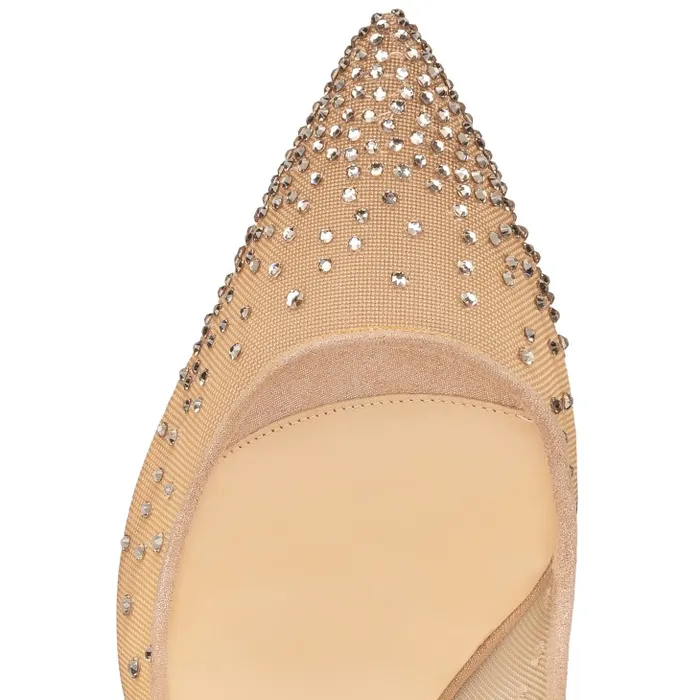 Christian Louboutin Pumps Women Follies Strass 100 Mm Pumps 8211 Net Suede Calf And Strass 8211 Light Silk