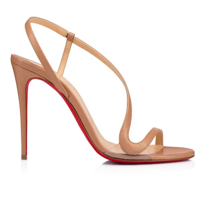 Christian Louboutin Sandals and Slides Women Rosalie 100 Mm Sandals 8211 Leather And PVC 8211 Blush