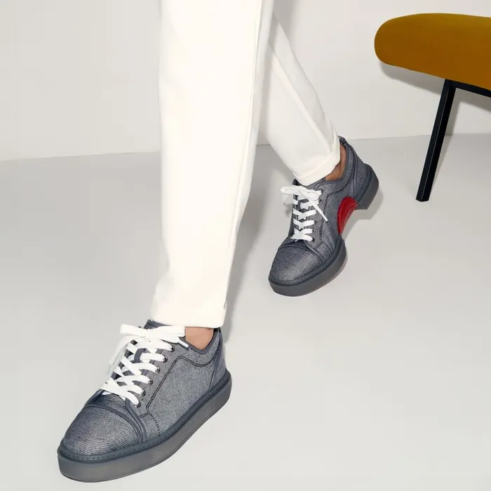 Christian Louboutin Sneakers Men Adolon Junior Sneakers 8211 Linen And Calf Leather 8211 Smoky Christian Louboutin Sneakers Men Adolon Junior Sneakers 8211 Linen And Calf Leather 8211 Smoky