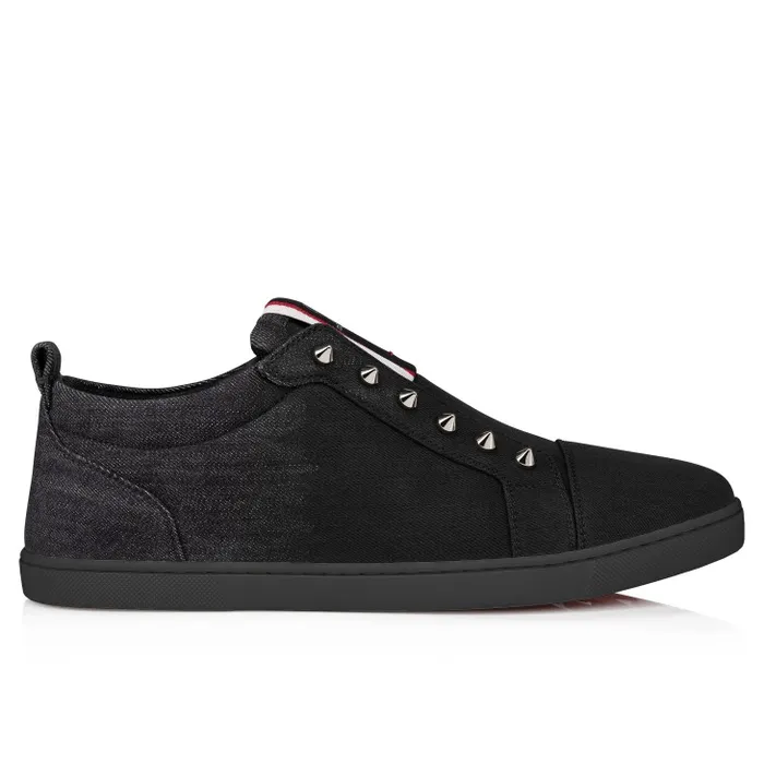 Christian Louboutin Sneakers Men FAV Fique A Vontade Slipon Sneakers 8211 Denim Brushed Effect 8211 Black