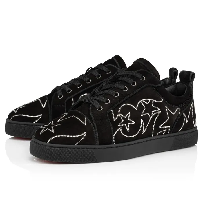 Christian Louboutin Sneakers Men Louisiago Junior Sneakers 8211 Veau Velours And Strass 8211 Black Christian Louboutin Sneakers Men Louisiago Junior Sneakers 8211 Veau Velours And Strass 8211 Black