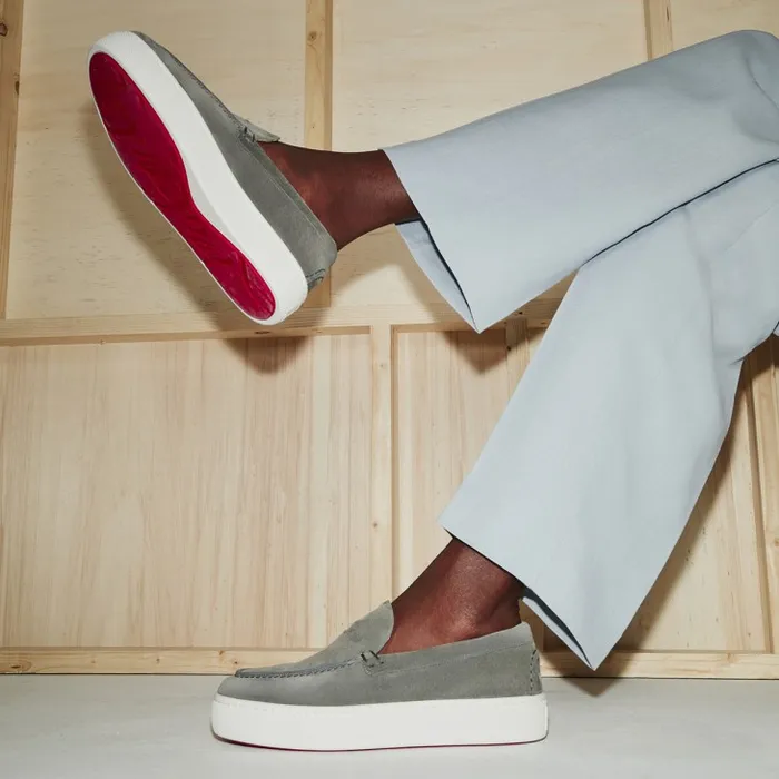 Christian Louboutin Sneakers Men Paqueboat Boat Shoes 8211 Calf Leather 8211 Grey Christian Louboutin Sneakers Men Paqueboat Boat Shoes 8211 Calf Leather 8211 Grey