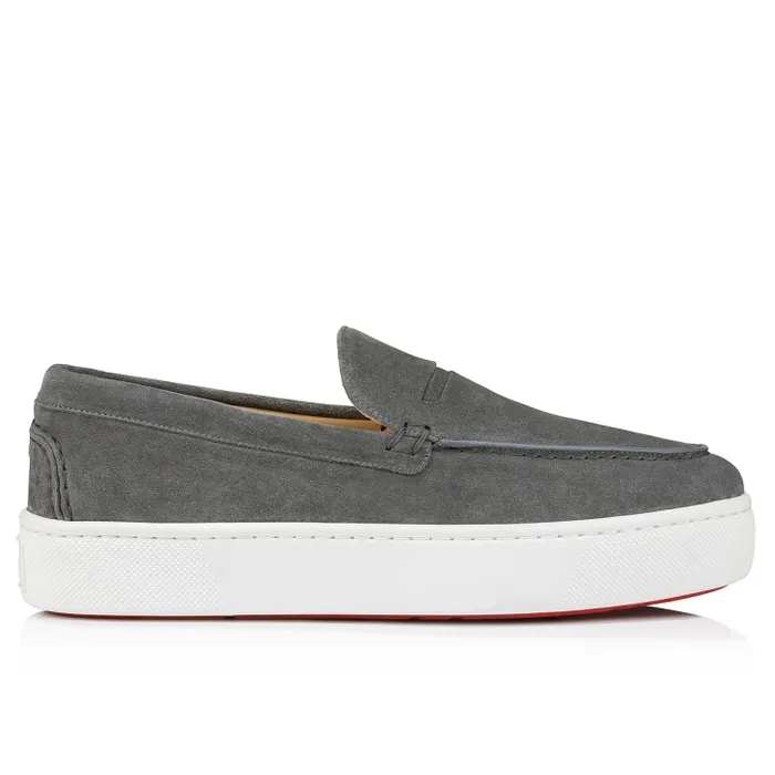 Christian Louboutin Sneakers Men Paqueboat Boat Shoes 8211 Calf Leather 8211 Grey