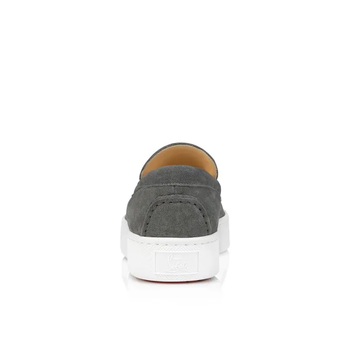 Christian Louboutin Sneakers Men Paqueboat Boat Shoes 8211 Calf Leather 8211 Grey