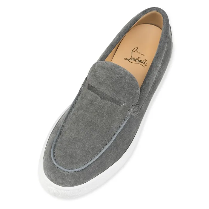 Christian Louboutin Sneakers Men Paqueboat Boat Shoes 8211 Calf Leather 8211 Grey