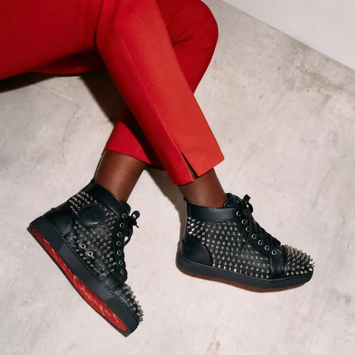 Christian Louboutin Sneakers Women Louis Night Spikes HighTop Sneakers 8211 Calf Leather Nappa Leather And Spikes 8211 Black Christian Louboutin Sneakers Women Louis Night Spikes HighTop Sneakers 8211 Calf Leather Nappa Leather And Spikes 8211 Black
