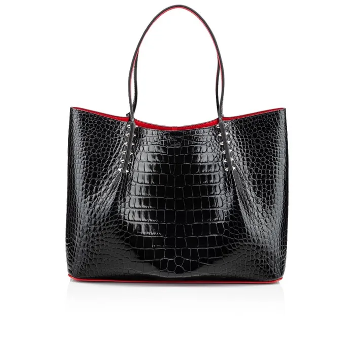 Christian Louboutin Totes Women Cabarock Large Tote Bag 8211 Alligator Embossed Calf Leather And Spikes 8211 Black