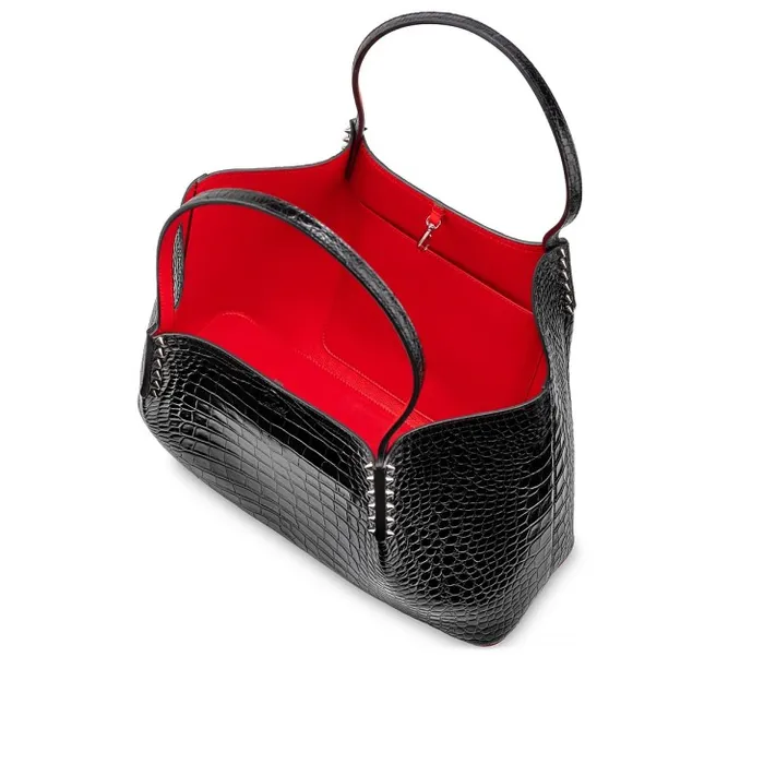 Christian Louboutin Totes Women Cabarock Large Tote Bag 8211 Alligator Embossed Calf Leather And Spikes 8211 Black