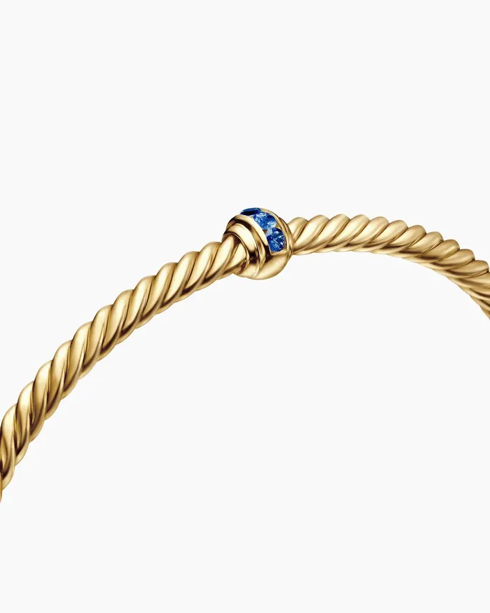 Classic Cablespira Station Bracelet In 18K Yellow Gold With Pav 3mm Women David Yurman Cuff Classic Cablespira Station Bracelet In 18K Yellow Gold With Pav 3mm Women David Yurman Cuff
