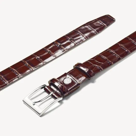 Classic Men039s Belt Deep Shine Amazon Brown Croc Men Aspinal Of London Belts Classic Men039s Belt Deep Shine Amazon Brown Croc Men Aspinal Of London Belts