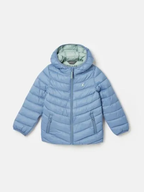 Coats and Jackets Girls Joules Blue Showerproof Padded Coat