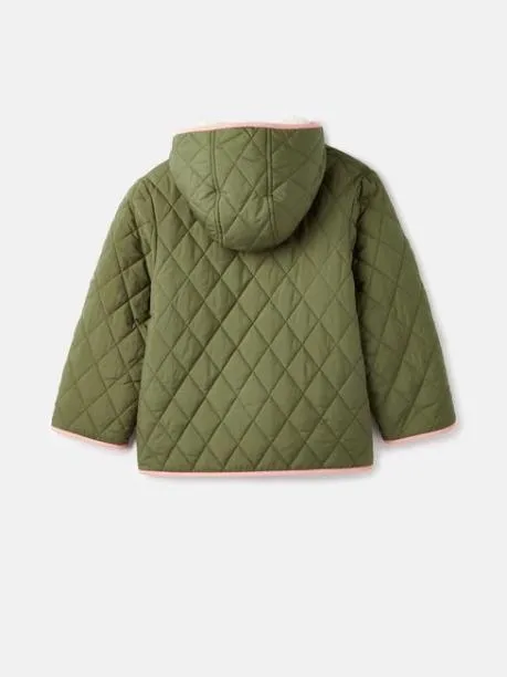 Coats and Jackets Girls Joules Cream Fleece Lined Reversible Quilted Jacket