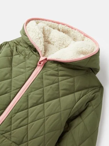 Coats and Jackets Girls Joules Cream Fleece Lined Reversible Quilted Jacket
