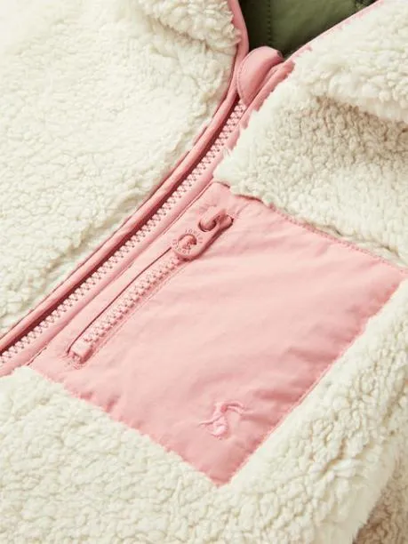 Coats and Jackets Girls Joules Cream Fleece Lined Reversible Quilted Jacket