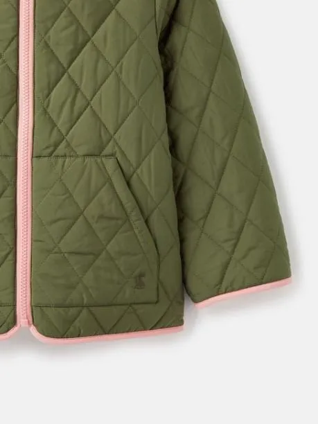 Coats and Jackets Girls Joules Cream Fleece Lined Reversible Quilted Jacket