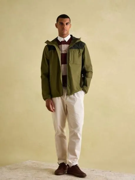 Coats and Jackets Men Joules Green Lightweight Waterproof Coat
