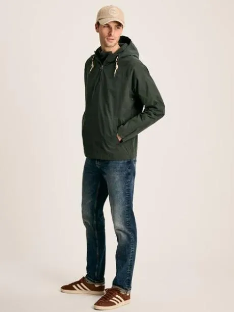 Coats and Jackets Men Joules Green Pullover Dry Wax Jacket With Hood