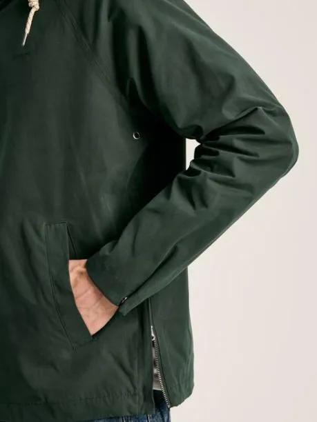 Coats and Jackets Men Joules Green Pullover Dry Wax Jacket With Hood