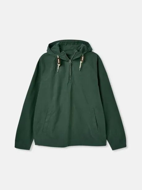 Coats and Jackets Men Joules Green Pullover Dry Wax Jacket With Hood