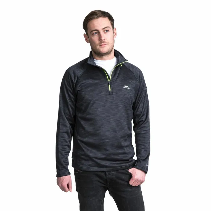 Collins 12 Zip Fleece Black Marl Men Trespass Fleeces