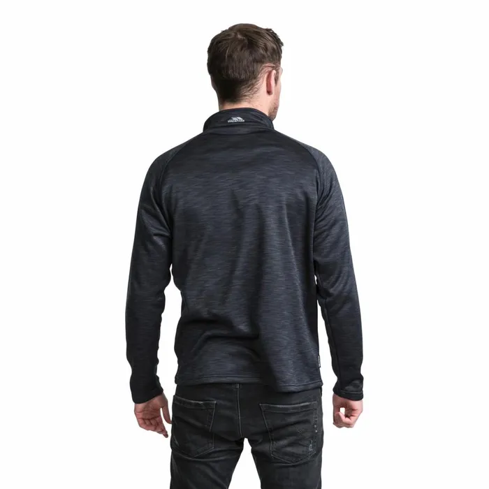 Collins 12 Zip Fleece Black Marl Men Trespass Fleeces