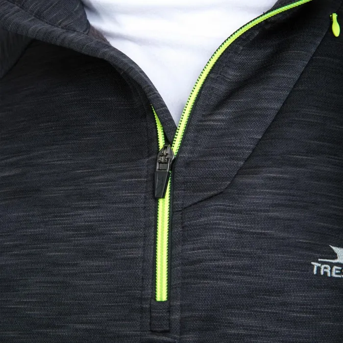 Collins 12 Zip Fleece Black Marl Men Trespass Fleeces