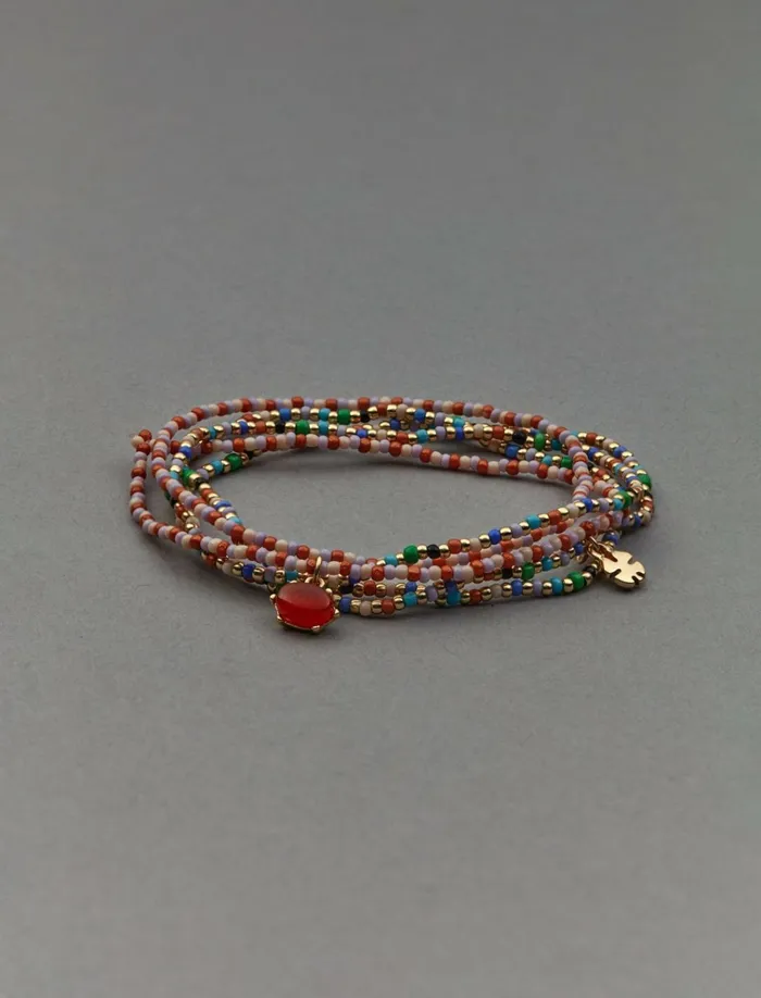 Colorful Seed Bead Bracelet Set Gold Women Lucky Brand Jewelry