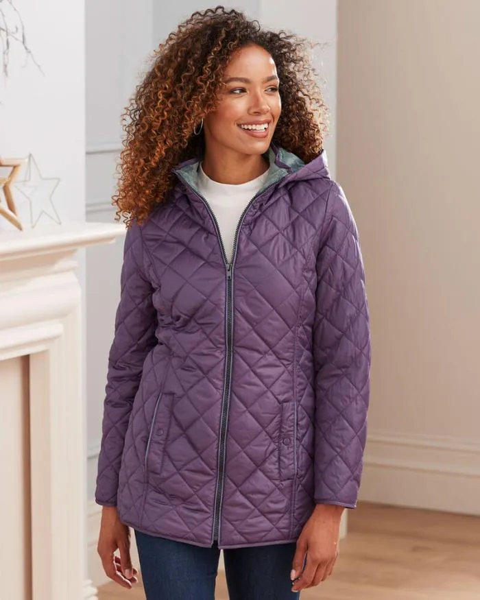 Cotton Traders Coats and Jackets Faux FurLined Hooded Quilted Jacket 8211 Women