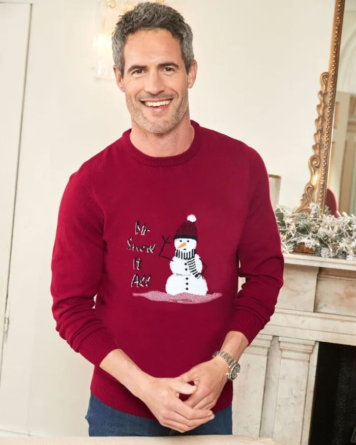Cotton Traders Knitwear Christmas Crew Neck Jumper 8211 Men