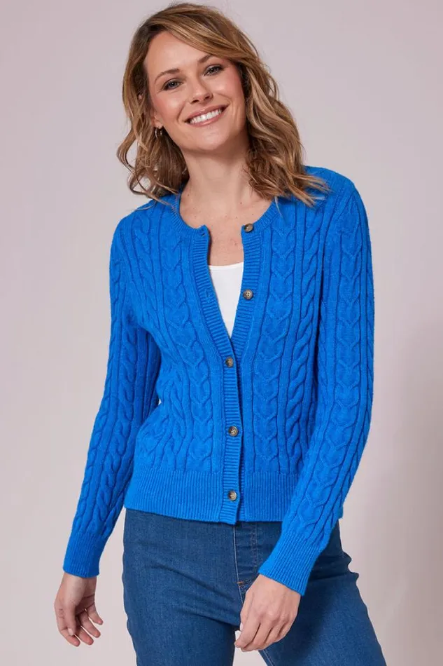 Cotton Traders Knitwear Cutest Cable Crew Neck Cardigan 8211 Women