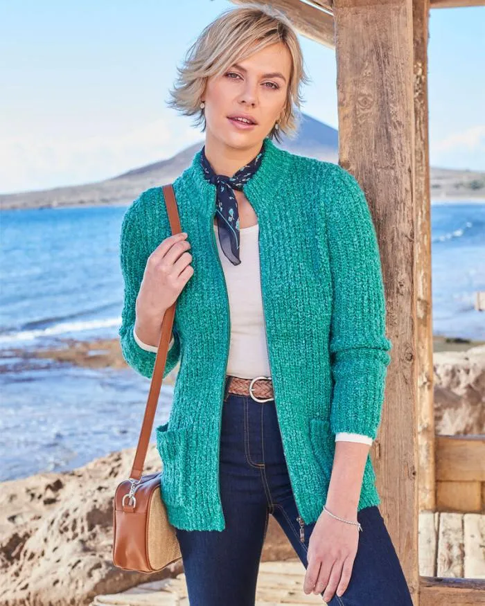 Cotton Traders Knitwear Fleck Zip Cardigan 8211 Women