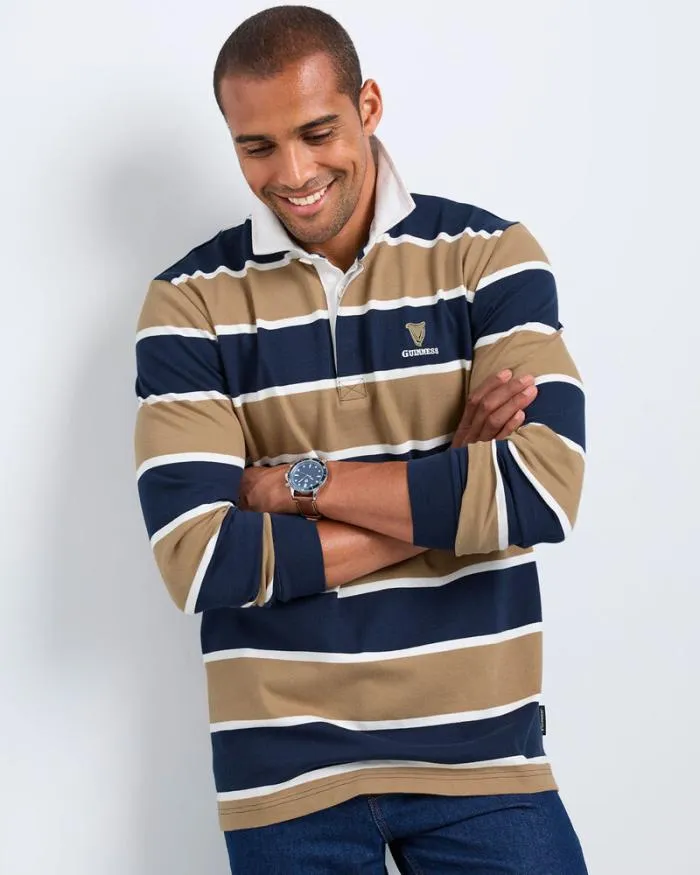Cotton Traders Rugby Guinness Long Sleeve Stripe Rugby Shirt 8211 Men